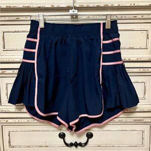 Amazon Navy Shorts with Pink Trim and Pleated Sides